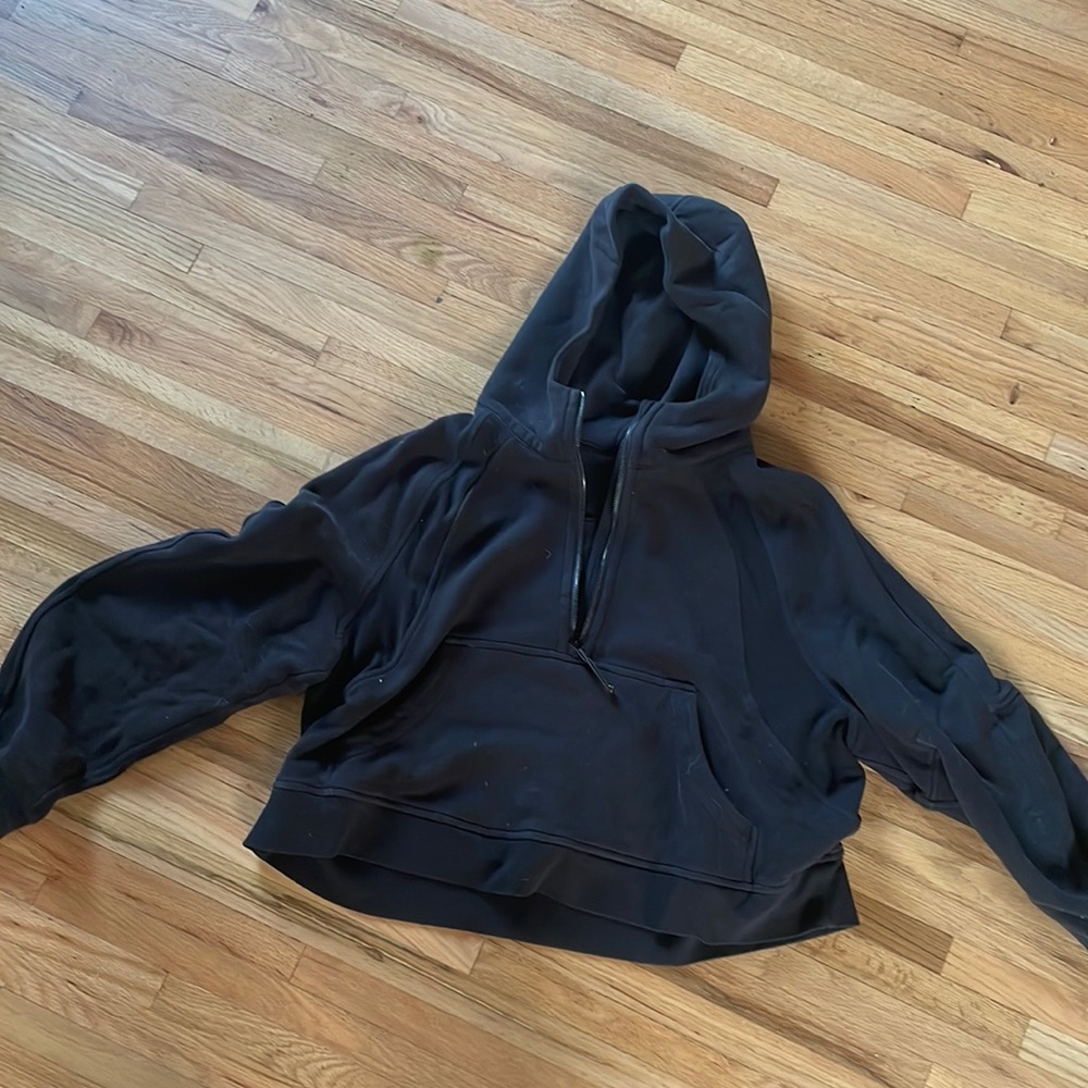 Lululemon Black 1/4 Zip Hooded Sweatshirt size XL